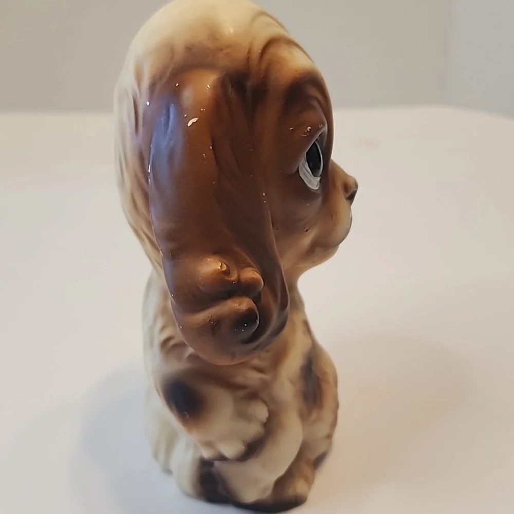 VINTAGE COCKER SPANIEL FIGURINE, DOG, PUPPY BIG SAD EYES, JAPAN